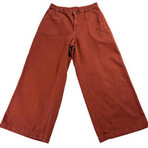Universal Thread Pants Womens 6/28R Rust Wide Leg Cropped Retro Y2K High Rise Up